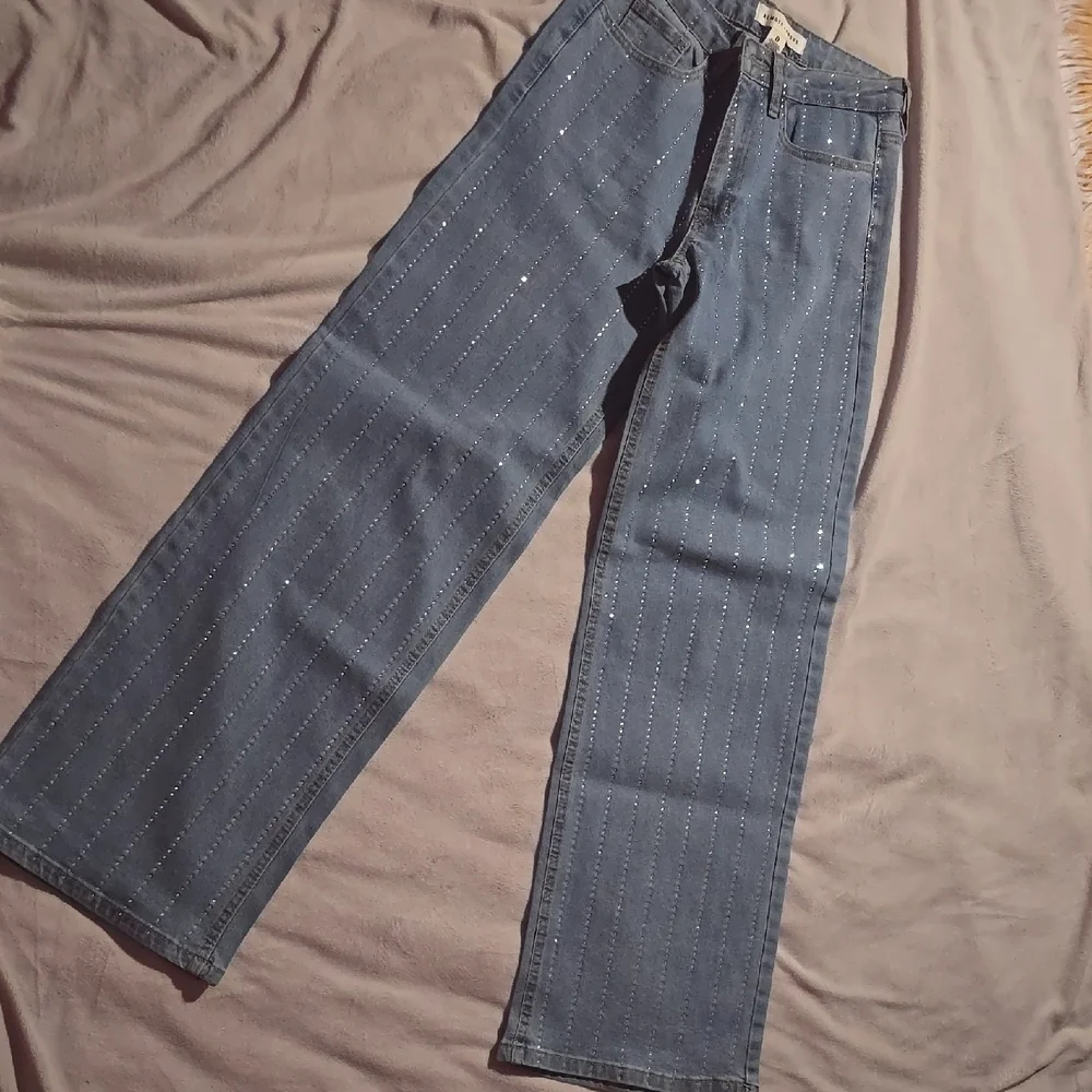 Almost Famous Sparkling Blue Flare Jeans - Picture 2 of 12